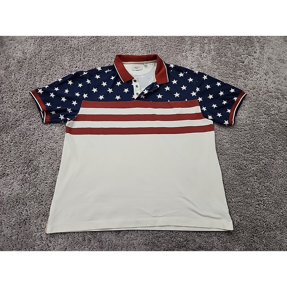 American Legacy Polo Shirt Mens XL Short Sleeve USA Flag Patriotic